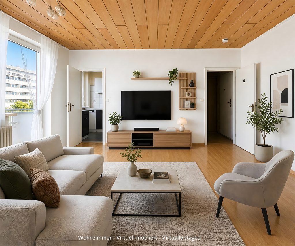 Wohnzimmer möbliert